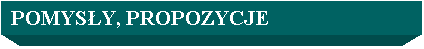 Pole tekstowe: POMYSY, PROPOZYCJE TECHNICZNE