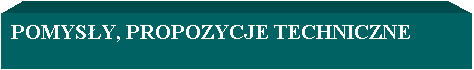 Pole tekstowe: POMYSY, PROPOZYCJE TECHNICZNE